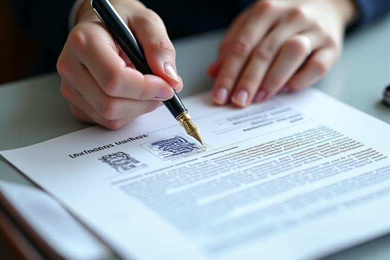 Avvocato specializzato in proprietà intellettuale che esamina documenti legali